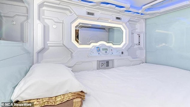 A capsule apartment is being offered for rent for $300 a week in Sydney