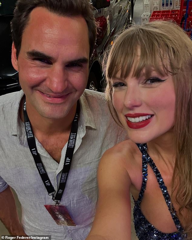 Roger Federer admitted he's 'in my Swiftie era' as he posed for a selfie with Taylor Swift