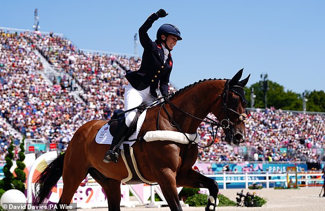 Laura Collett led the celebrations after her jumping round secured Team GB's first gold in Paris