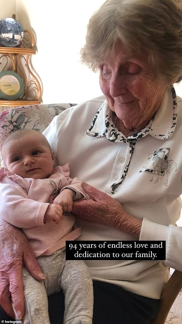 The Bachelor star shared a series of photos of her grandmother, Shirley May (pictured), thanking her for her love and support and expressing her gratitude for having the matriarch in her life