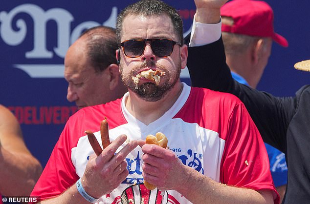 Patrick Bertoletti won the title Thursday after eating 58 hot dogs and buns in 10 minutes during the event at Coney Island in Brooklyn, New York