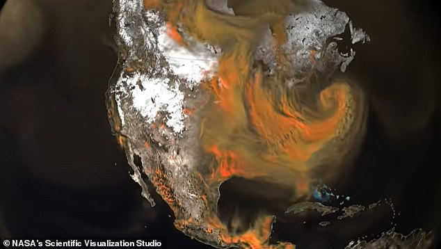 NASA video shows carbon dioxide concentrations as the gas moved through Earth's atmosphere from January through March 2020