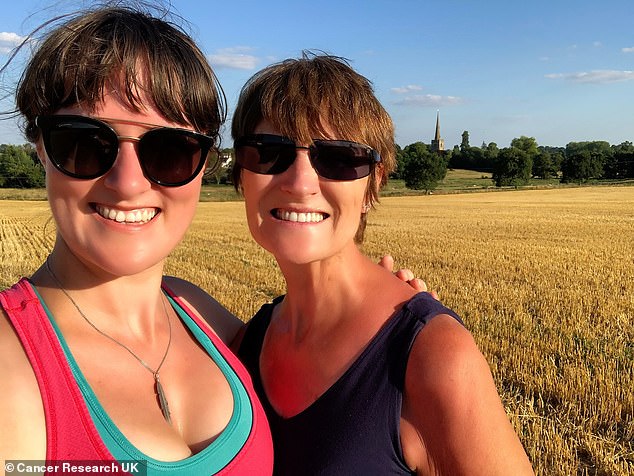 Nearly one in eight with an emergency referral – around 20,000 – were delayed for more than three and a half months in 2022. This is up from just four per cent in 2017. Pictured is Amy Gray with her mother Jayne who died six months after her bladder cancer diagnosis.