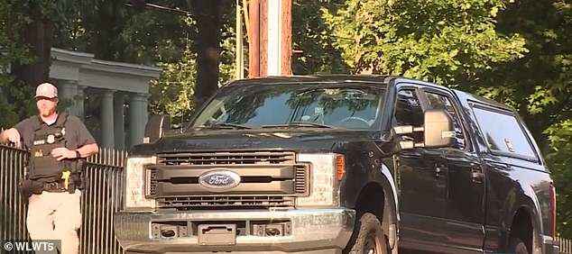 Three black trucks with U.S. government plates were spotted Saturday outside the home of Ohio Senator JD Vance, a suspected vice presidential candidate.