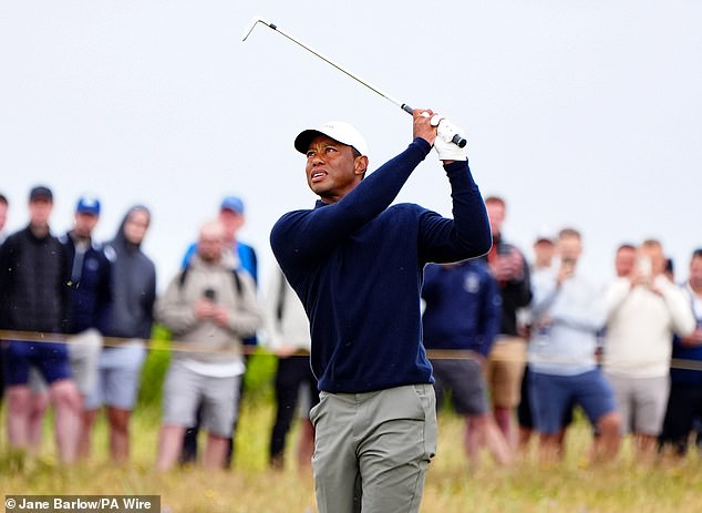 Tiger Woods plays from the 3rd fairway during day two of The Open at Royal Troon