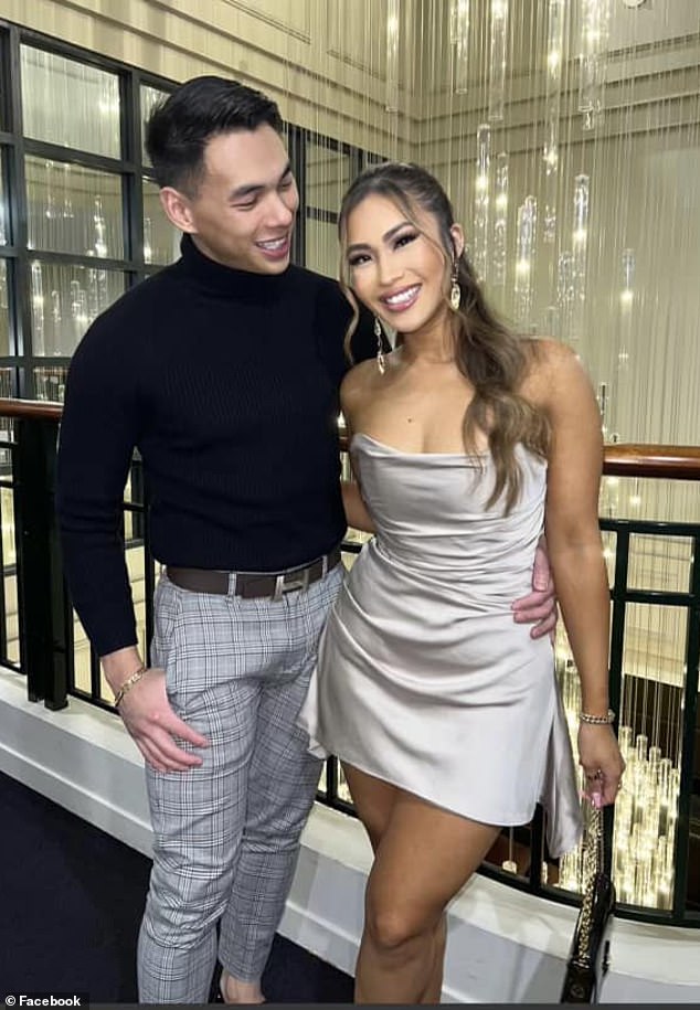 Peter Vuong, 26, and his glamorous influencer girlfriend Angel Bowyer (above, together) were sleeping at her family's Smithfield home when he was allegedly abducted at gunpoint and taken to a squalid house 12 miles away and tortured.