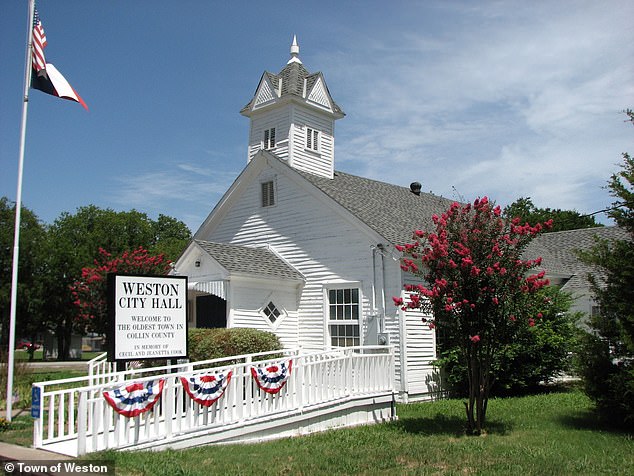 A small church in the town of Weston, Texas, where the population has grown dramatically