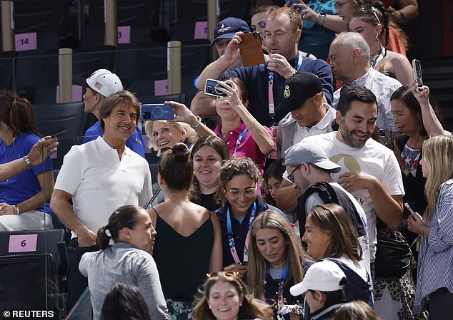 Tom Cruise was mobbed by fans on Sunday as he arrived at the women's artistic gymnastics qualifying events at the 2024 Paris Olympics