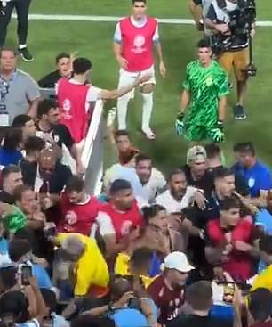 Bentancur was caught throwing a bottle into the crowd