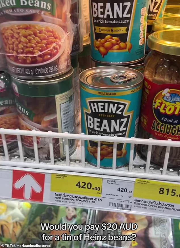 At current exchange rates, this would mean Heinz beans cost $17 a can in Thailand, compared to just $3.50 at Woolworths in Australia.