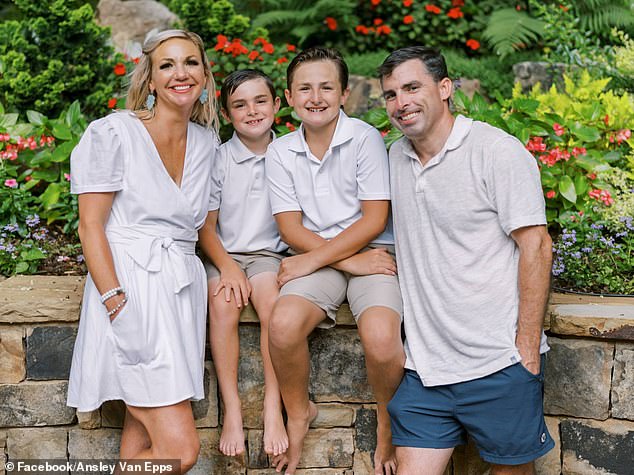 Laura Van Epps, 43, her husband Ryan, 42, and their sons James Ryan, 12, and Harrison Van Epps, 10, died in the crash, along with Laura's father Roger Beggs, 76.