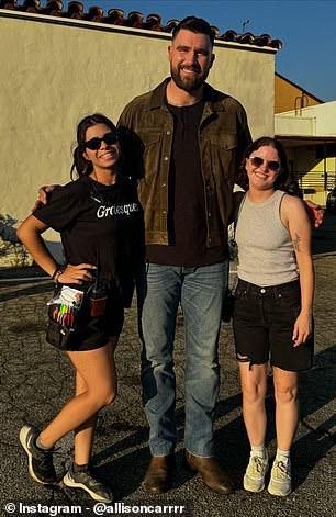 The Chiefs tight end posed for photos with fans and colleagues during his filming day in Hollywood