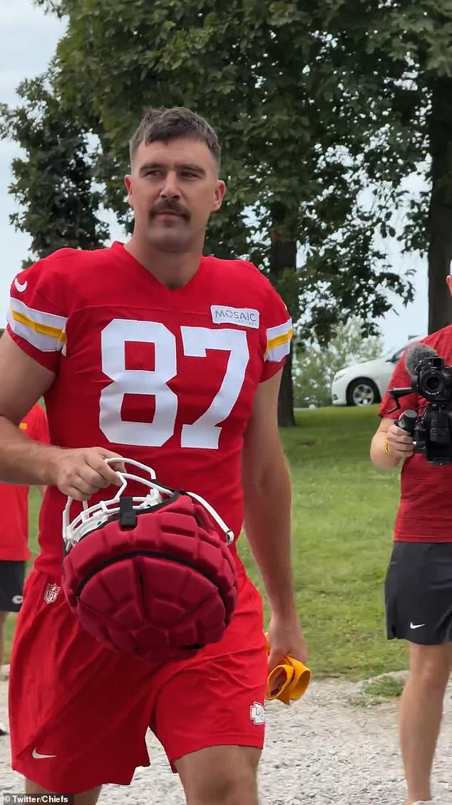 Travis Kelce attended Chiefs training camp this past weekend and appears to be in good shape