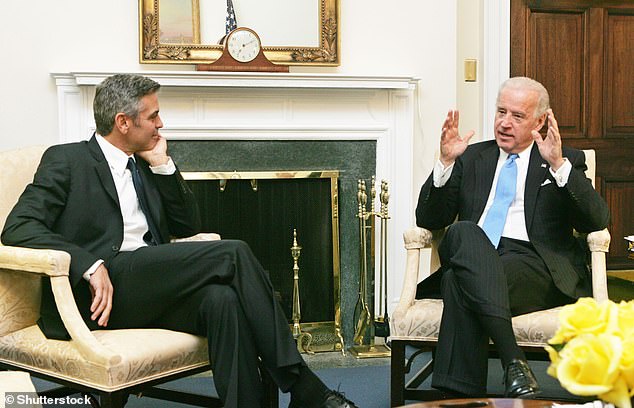 The actor and the politician, pictured together in 2009, have been friends for years, but Clooney has insisted Biden must now step aside to 'save democracy'