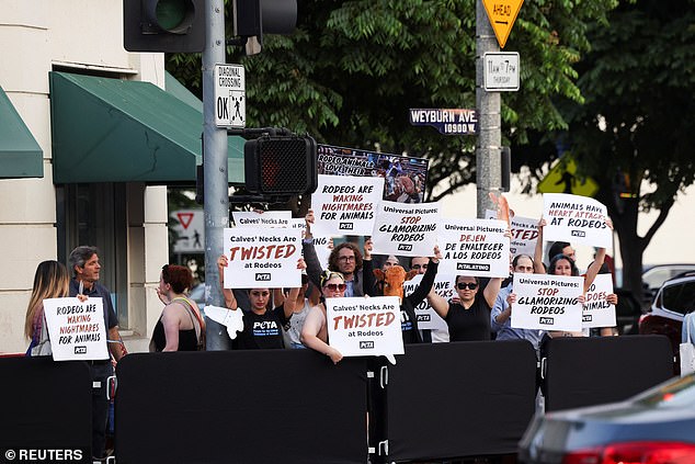 A protester from the animal rights group PETA interfered with the Los Angeles premiere of the film Twisters on Thursday, an incident that occurred during a larger protest at the Westwood Regency Village Theatre