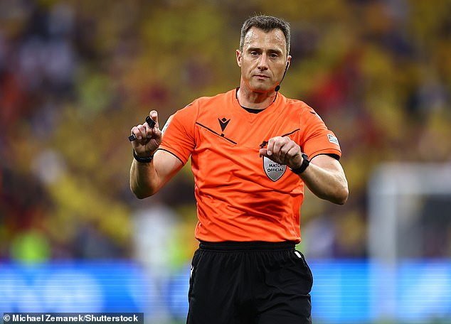 UEFA has decided to back referee Felix Zwayer (pictured) during the Euro 2024 semi-final between England and the Netherlands, despite the referee being a convicted match-fixer