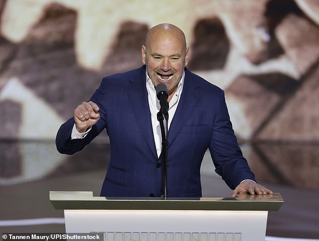 UFC president Dana White introduced Donald Trump's speech with a tribute to his old friend as 