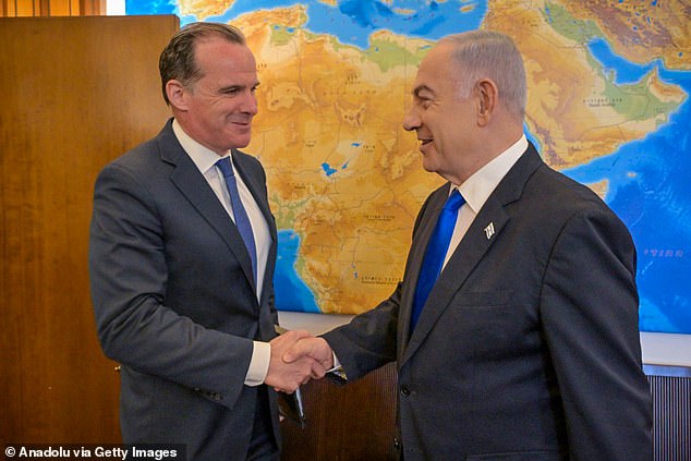 Senior officials, including President Biden's top Middle East adviser Brett McGurk (pictured earlier this month with Israeli Prime Minister Netanyahu), attended on behalf of the US, Axios reports.