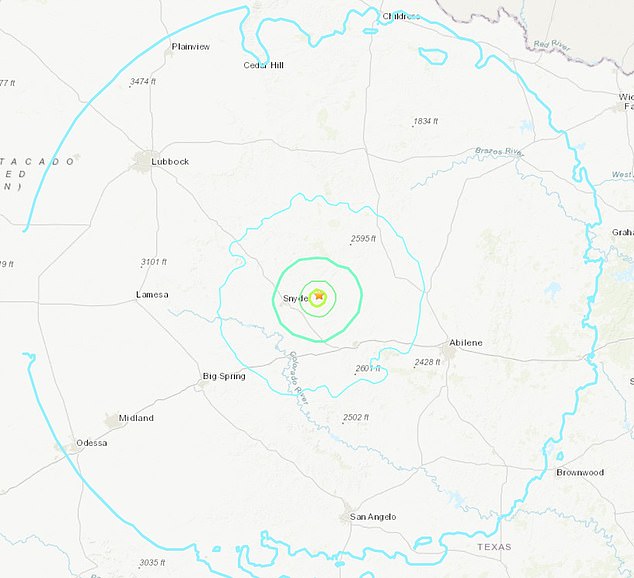 Scurry County in West Texas was hit by a 5.1 magnitude earthquake (pictured) on Friday, which was felt in Oklahoma, followed by a 4.5 magnitude quake the next day