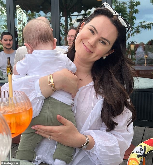 Victoria Devine (pictured), an Australian money columnist and podcast co-host, welcomed her first child Harvey in March and has since caused a wave of controversy after innocently speaking about her pregnancy journey