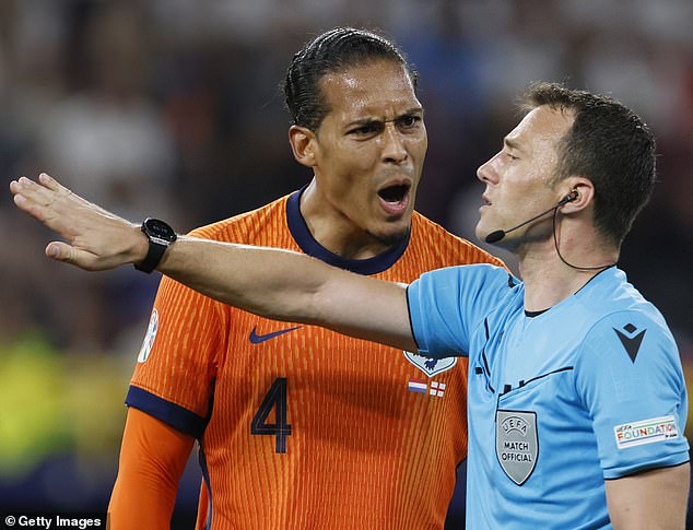 Virgil van Dijk (left) has called for officials to be 'held accountable' after the Netherlands' elimination from Euro 2024