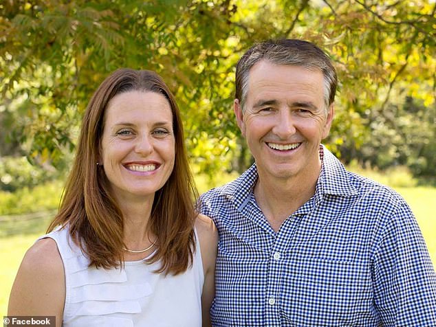 Senator Gerard Rennick (pictured with his wife Lauren) from Ueensland has accused Mr Bowen of being a coward by not debating him