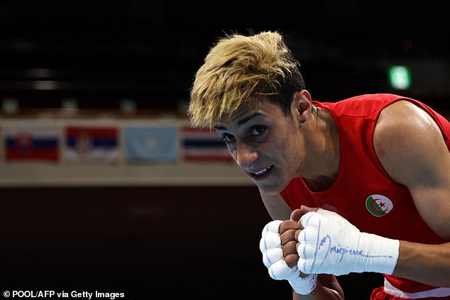 Imane Khelif (pictured) of Algeria is one of two boxers who has been allowed to compete as a woman at the Olympic Games, despite being banned from the world championships.