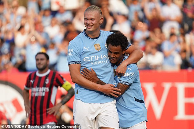 Erling Haaland scored in the first half after teammate Oscar Bobb found him in the penalty area