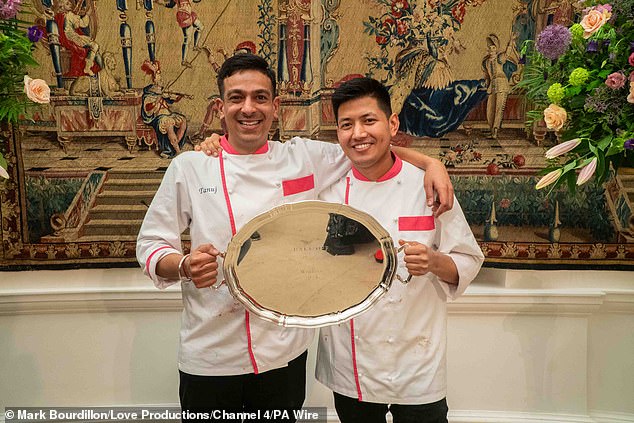 Tanuj (L) and Narayan (R) from The Intercontinental London were crowned winners of Bake Off: The Professionals 2024 during the thrilling final on Monday.