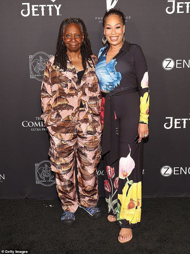 Whoopi Goldberg posed on a rare red carpet with her only child, Alex Martin, 51, in Venice, California on Saturday