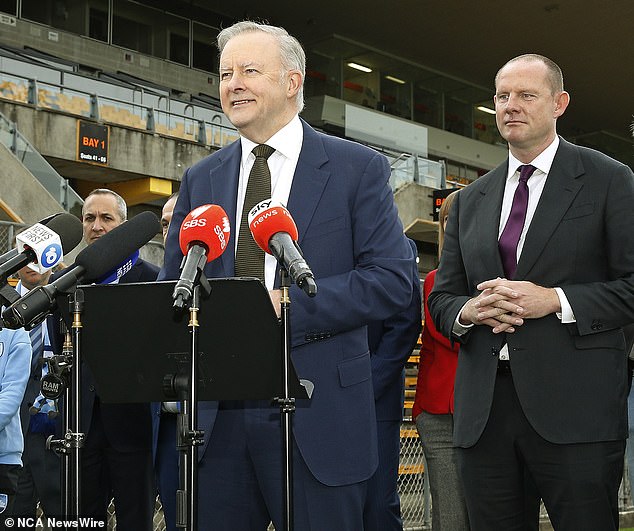 Darcy Byrne (pictured right), the mayor of the Inner West's Labor and a former aide to Mr Albanese (pictured centre), said the $2.6 million was just a 