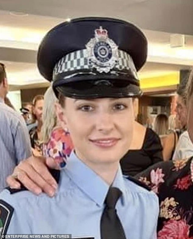 Members of the Train family – brothers Nathaniel and Gareth Train, and his wife Stacey – killed officers Rachel McCrow, 29 (pictured), and Matthew Arnold, 26, when they visited the property on Wains Rd on December 12 last year