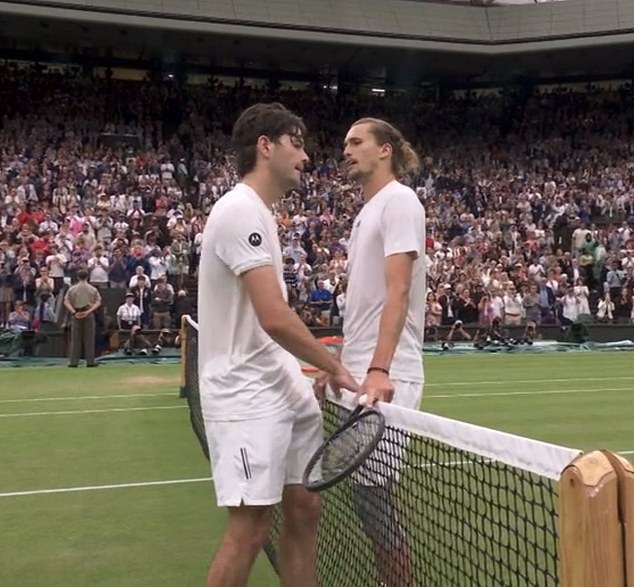 Fritz and Zverev had a tense exchange at the net after the match ended, with the former advancing to the Wimbledon quarterfinals