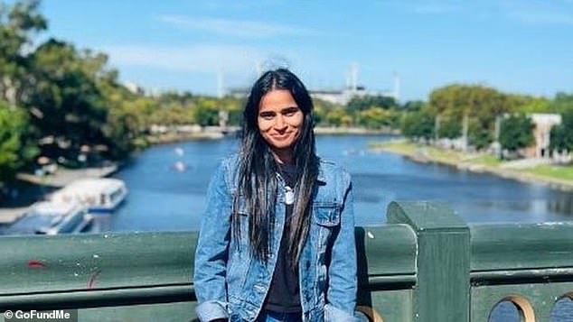 A woman who died on board a Qantas flight from Melbourne to Delhi, Manpreet Kaur (pictured), has returned home to reunite with family