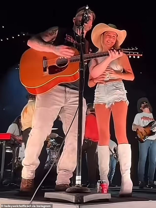 On Saturday, Hawk Tuah girl, whose real name is Hailey Welch, appeared on stage at the Nashville stop of Zach Bryan's The Quittin Time tour