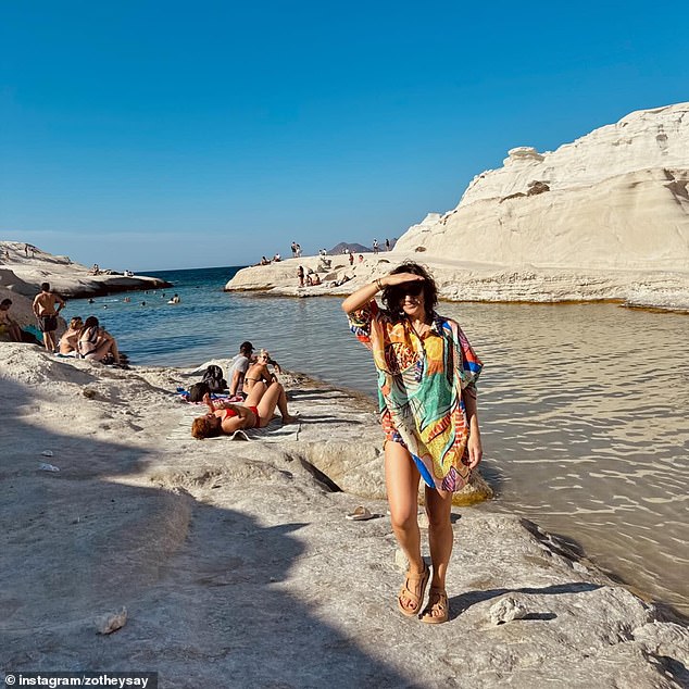 Zoe Foster-Blake (pictured) stripped down to a swimsuit on her Greek island holiday with her husband Hamish Blake and their family. The author, 43, took to Instagram on Wednesday to share a series of gorgeous holiday snaps from the picturesque island of Milos