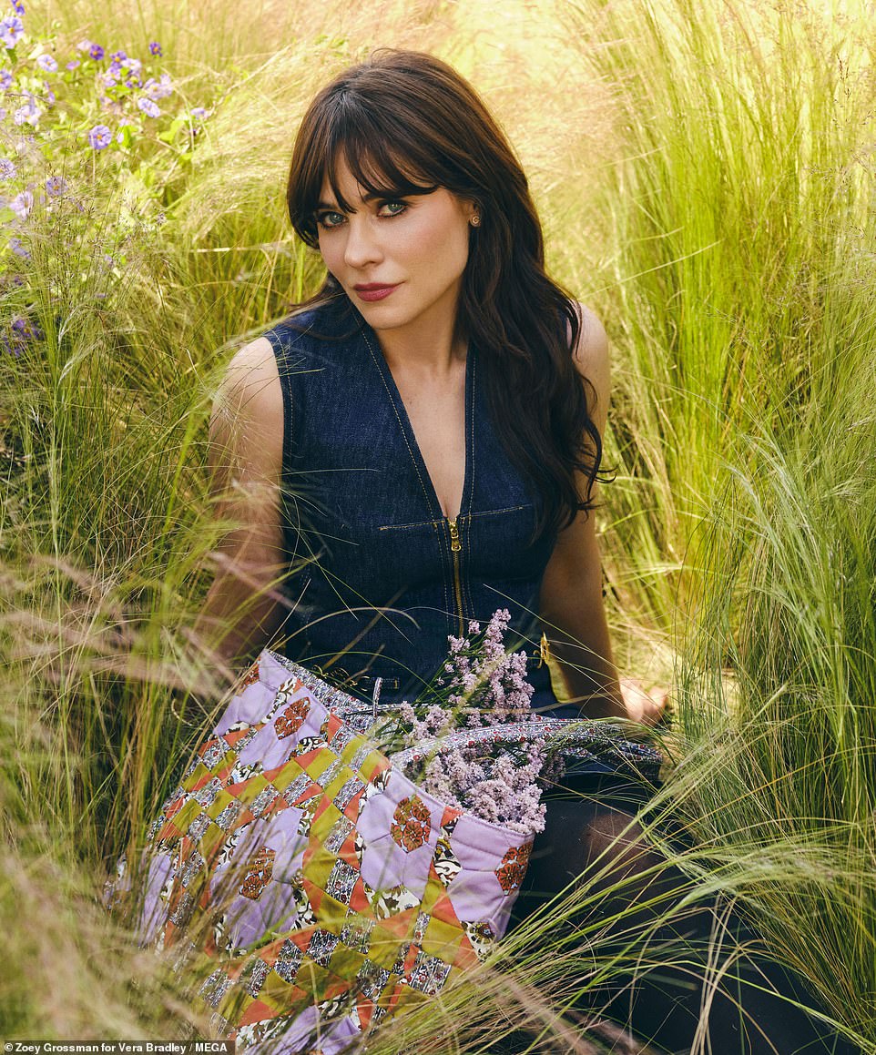 Zooey Deschanel, 44, has teamed up with Vera Bradley for the company's rebranding campaign