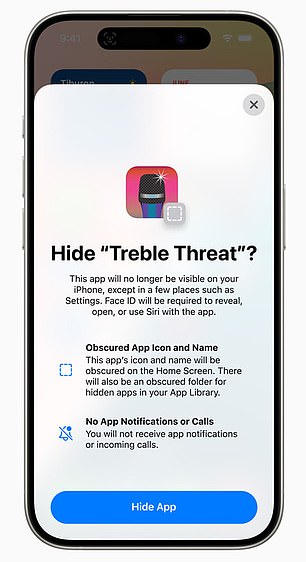 Apple's iOS 18 allows users to hide apps from their home screen