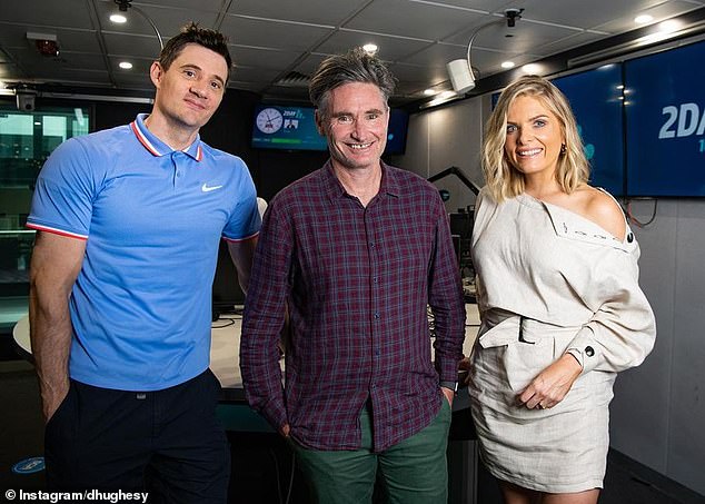 Millions of dollars were reportedly spent to save the Hughesy, Ed & Erin breakfast show, but nothing could be done to keep the show on the air. Pictured: Ed Kavalee, Erin Molan and Dave Hughes