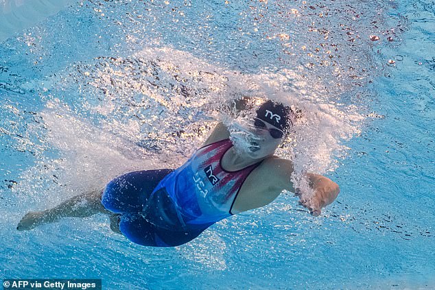 Ledecky won gold in the 1,500-meter freestyle with an Olympic record time of 15:30.02