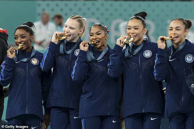 Biles and the Americans won gold in the team competition, marking her Olympic comeback