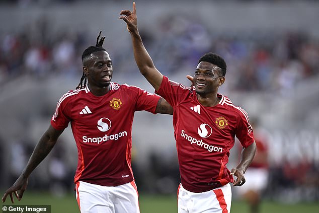 Amad Diallo (right) proved extremely effective from the right to score United's second goal