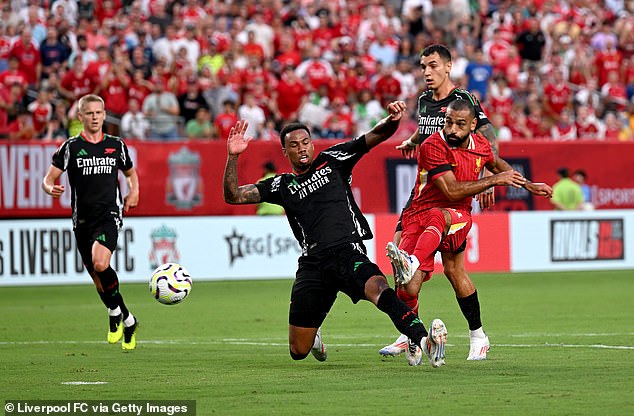 Mo Salah opened the scoring for the Reds as they beat Arsenal in Philadelphia, Pennsylvania