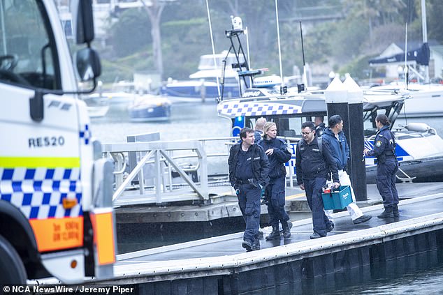 The couple reportedly suffered no physical injuries, but a gas leak is one of the areas police will investigate (pictured are police at the scene)