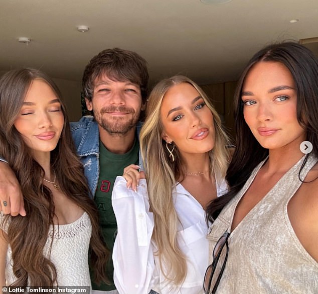 Lottie admitted the pair bear a strong resemblance and raved about how good of an uncle the singer was (pictured with Louis, Daisy and Phoebe)