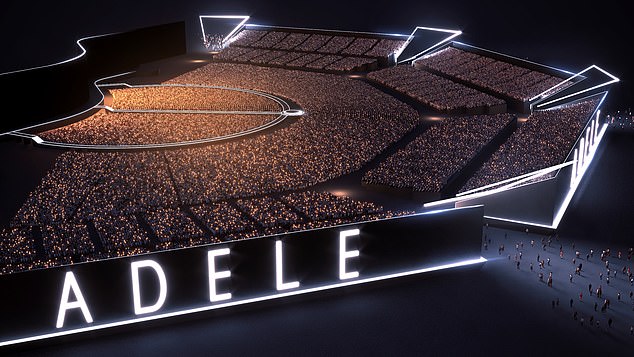 Adele also revealed a €35 ticket offer for fans, as well as some surprise merchandise that will be available at the purpose-built 80,000-seater Messe Munich Stadium (pictured)