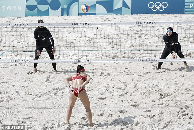 1722511931 277 Egypts Olympic volleyball duo compete fully clothed in Paris