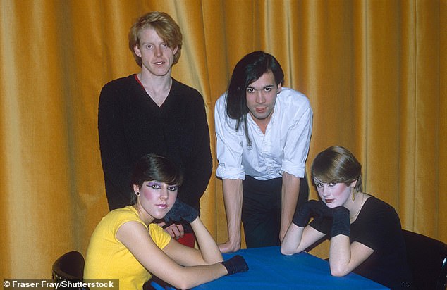 The Human League in 1981 with former band member Philip Adrian Wright (top left)