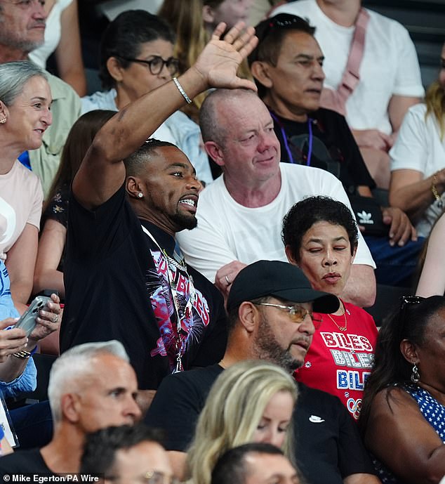 Numerous famous faces were spotted in the crowd at Thursday's event, including Simone's NFL husband Jonathan Owens (pictured) and model Kendall Jenner