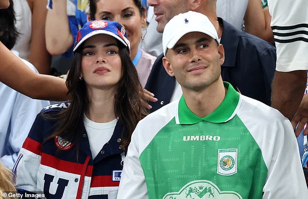 Kendall, decked out in Team USA merchandise, watched nervously as the women competed against each other